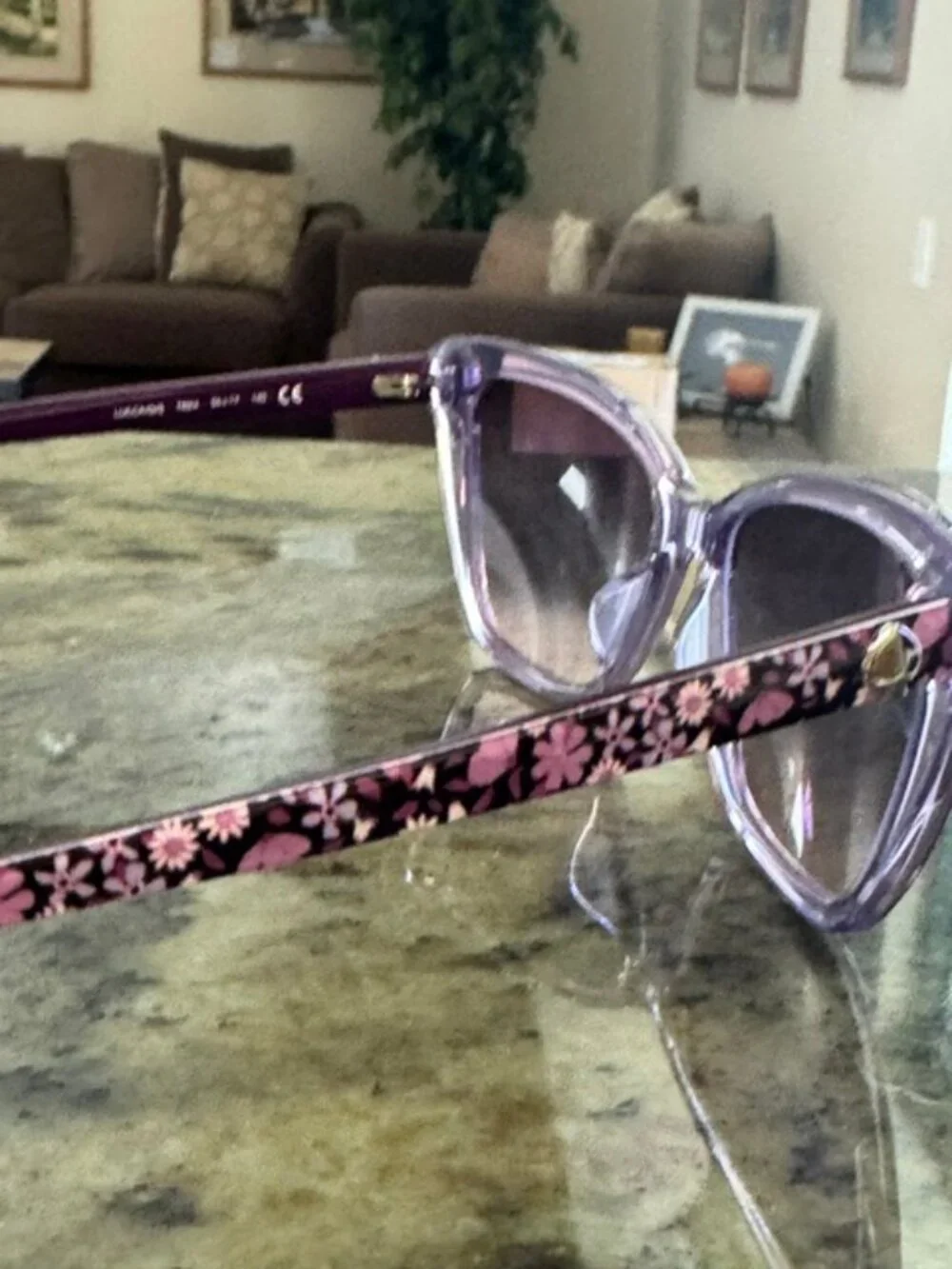 Kate Spade LUCCA/G/S 0789 55 17 140 Sunglasses Lilac/Flower Frame New w/Case